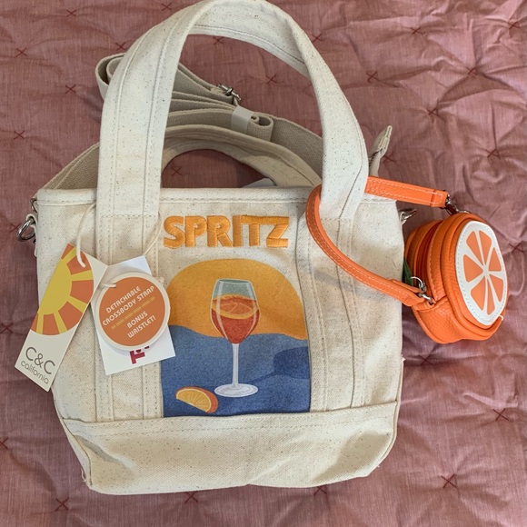 Orange Spritz Summery Canvas Tote - Picture 3 of 7